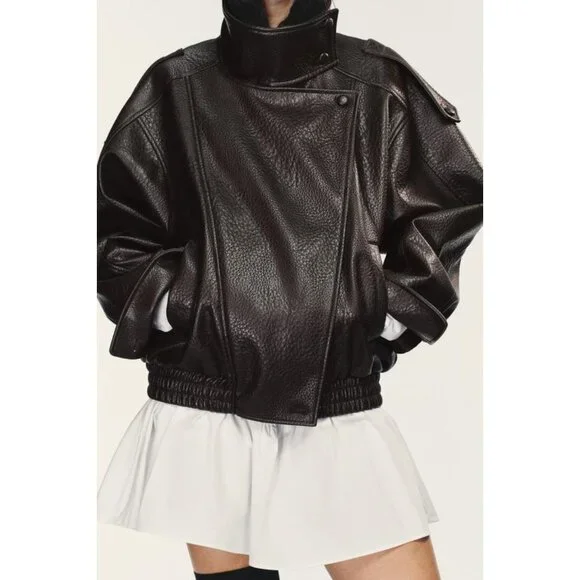 ZARA FAUX LEATHER JACKET - Picture 3 of 8